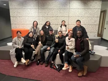 group with boba drinks