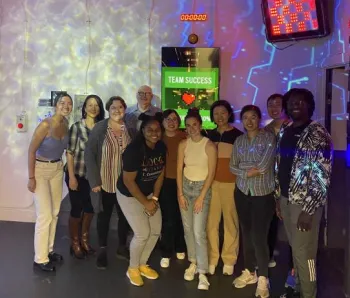 group at an escape room