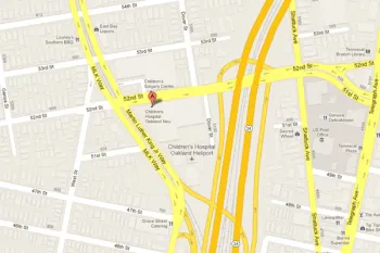 map of location for UCSF Benioff Children's Hospital Oakland