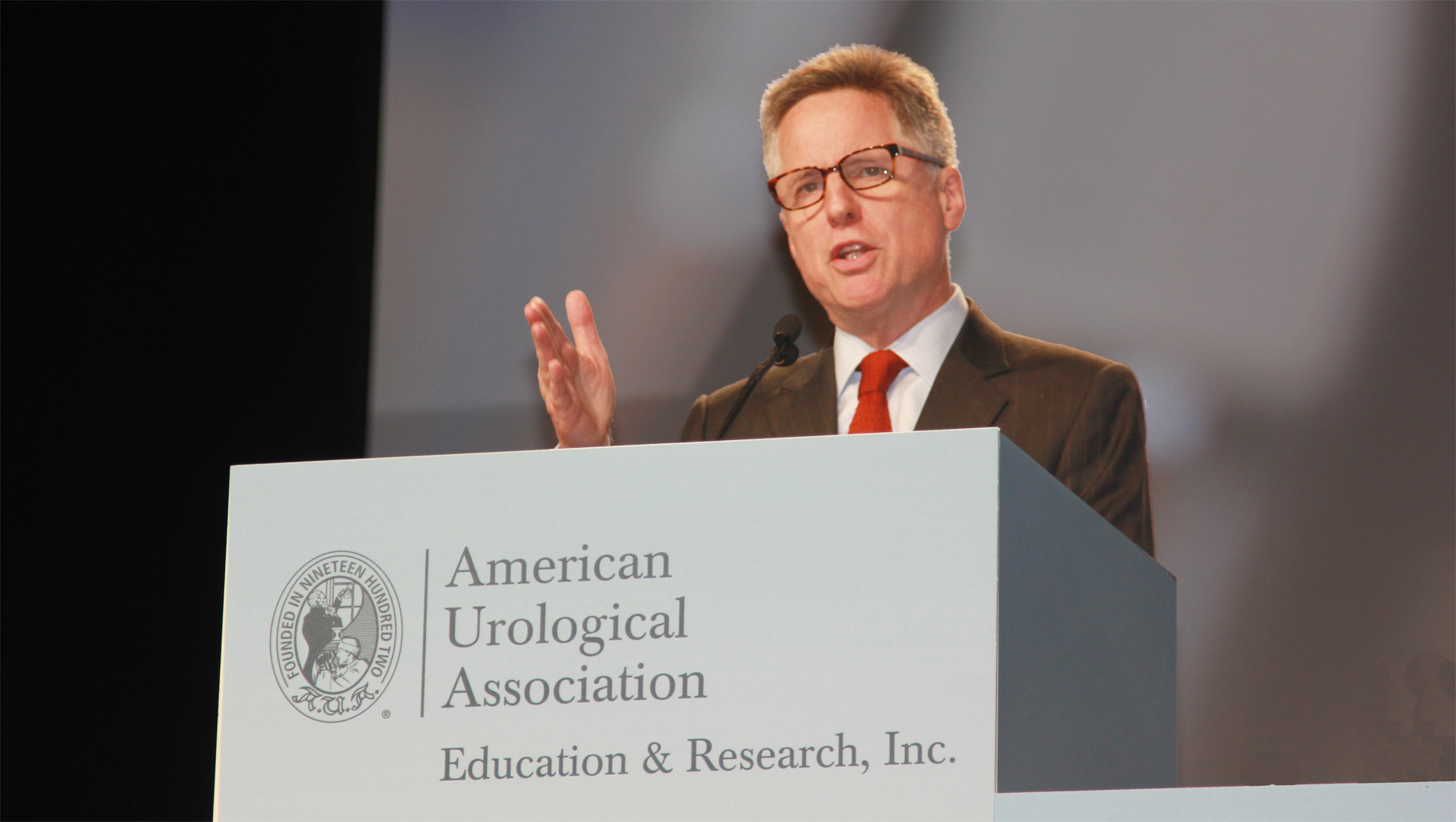 Dr. Peter Carroll speaks at the AUA