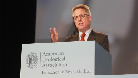 Dr. Peter Carroll speaks at the AUA